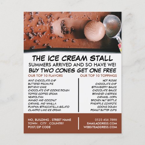 Chocolate Ice Cream Ice Cream Parlor Advertising Flyer