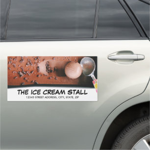 Chocolate Ice Cream, Ice Cream Parlor Car Magnet