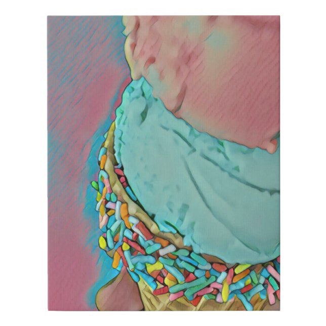 Chocolate ice cream lover gift faux canvas print (Front)