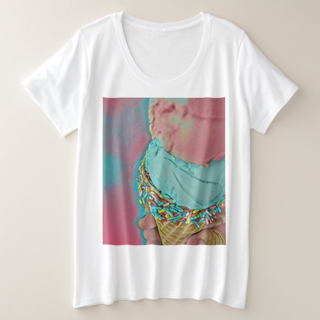 Chocolate ice cream lover gift plus size T-Shirt (Design Front)