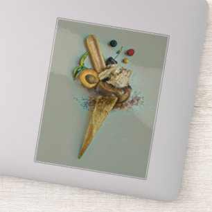 Chocolate ice cream lover gift sticker
