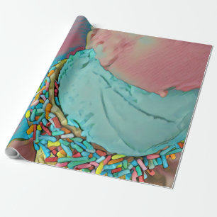 Chocolate ice cream lover gift wrapping paper