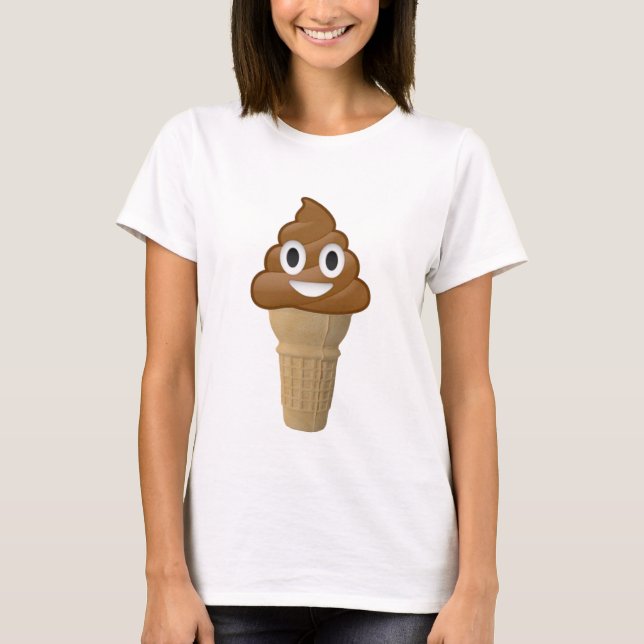 Chocolate Ice cream or poop? Emoji fun! T-Shirt (Front)