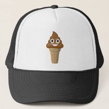 Chocolate Ice Cream Or Poop? Emoji Fun! Trucker Hat by OblivionHead at Zazzle