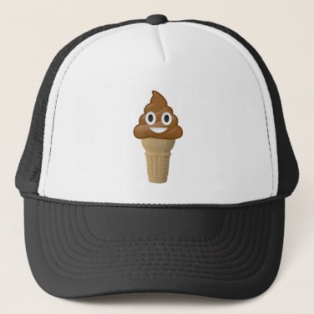 Chocolate Ice Cream Or Poop? Emoji Fun! Trucker Hat
