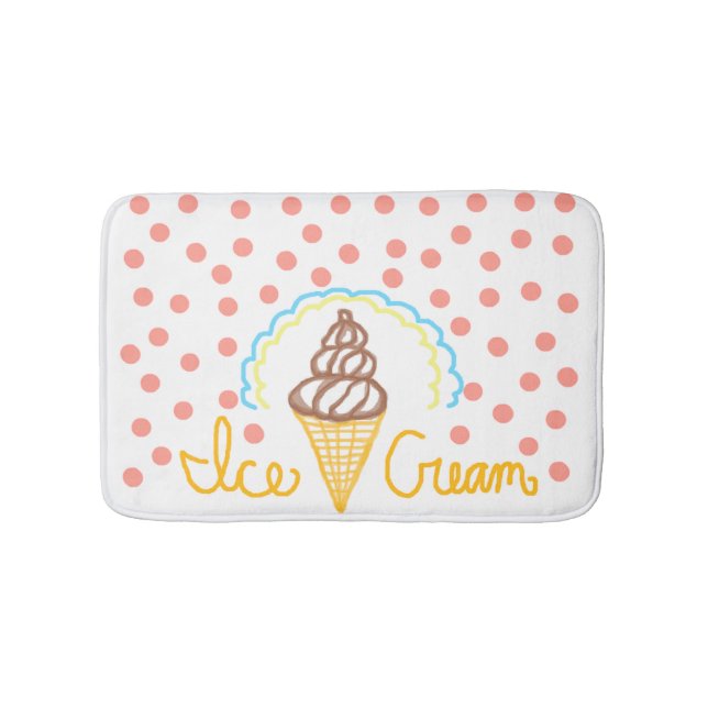 Chocolate Ice Cream Polka Dots Dream Bathroom Mat (Front)