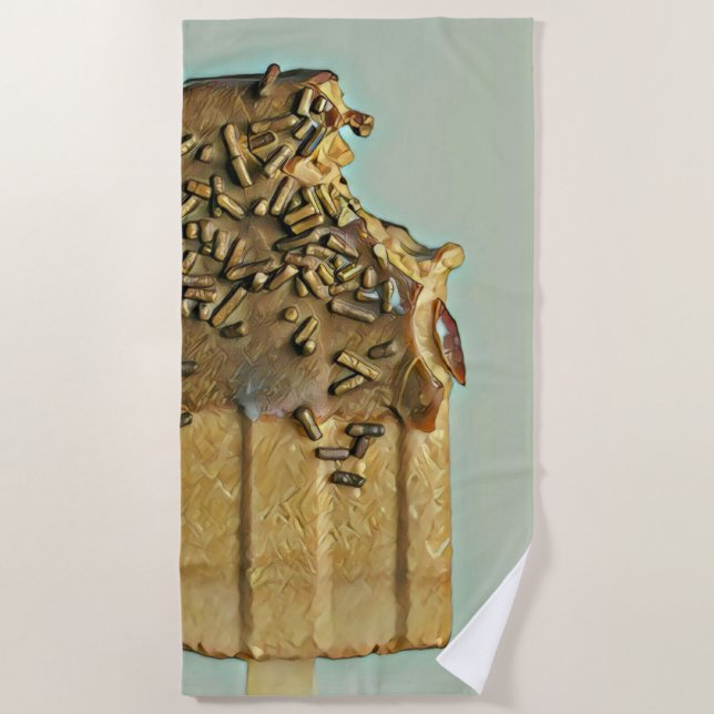 Chocolate ice cream popsicle beach towel (Front)