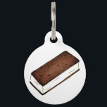 Chocolate Ice Cream Sandwich Junk Food Foodie Pet Name Tag<br><div class="desc">Pet tag features an original marker illustration of a delicious chocolate and vanilla ice cream sandwich. Simply personalize with your pet's name and your contact information for a one-of-a-kind dog or cat tag! This illustration is also available on other products. Don't see what you're looking for? Need help with customization?...</div>