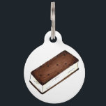 Chocolate Ice Cream Sandwich Junk Food Foodie Pet Name Tag<br><div class="desc">Pet tag features an original marker illustration of a delicious chocolate and vanilla ice cream sandwich. Simply personalize with your pet's name and your contact information for a one-of-a-kind dog or cat tag! This illustration is also available on other products. Don't see what you're looking for? Need help with customization?...</div>