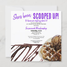Chocolate Ice Cream Scoop On Waffle Bridal Shower