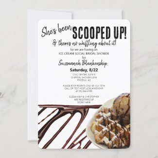 Chocolate Ice Cream Scoop On Waffle Bridal Shower