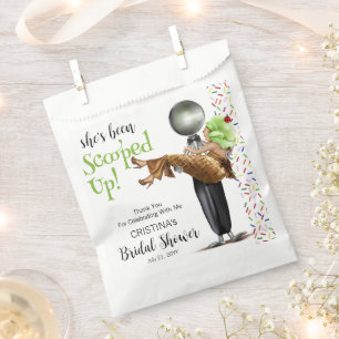 Chocolate Ice cream Scooped Up Bridal Shower Favor Bag