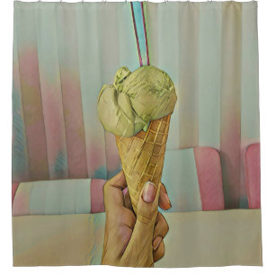 Chocolate ice cream shower curtain