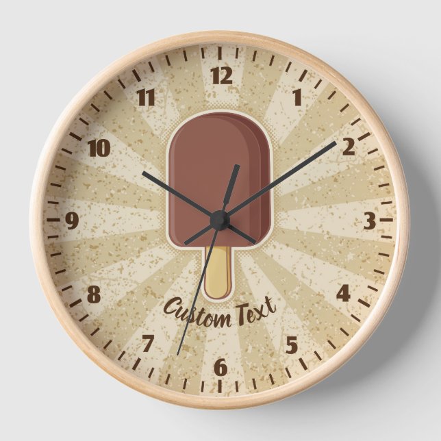 Chocolate Ice Cream Stick Clock (Front)