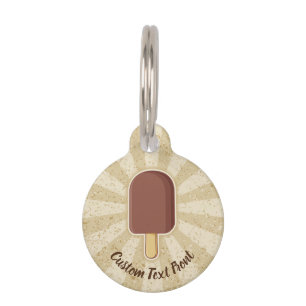 Chocolate Ice Cream Stick Pet ID Tag