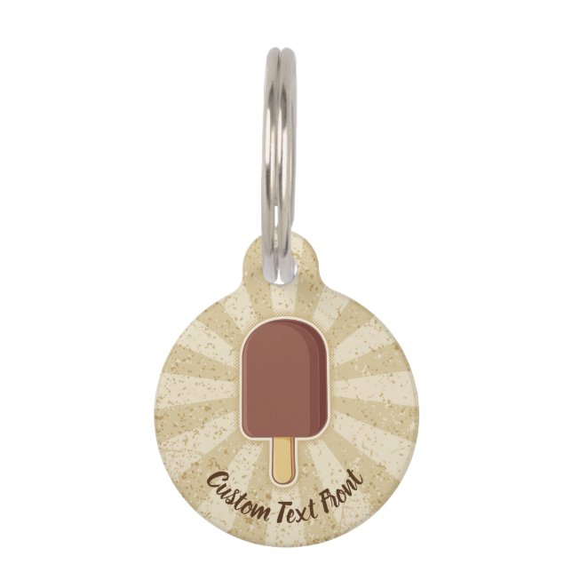 Chocolate Ice Cream Stick Pet ID Tag (Front)