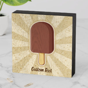 Chocolate Ice Cream Stick Wooden Box Sign