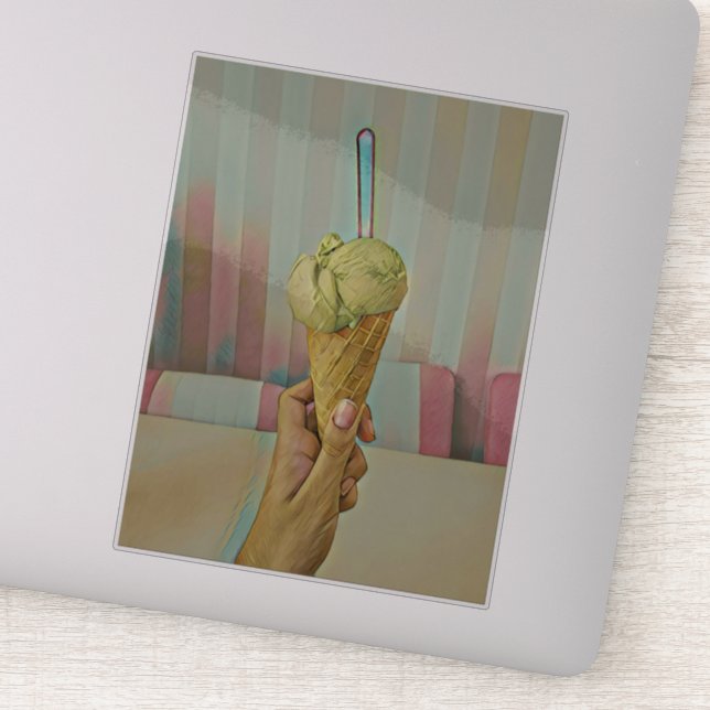 Chocolate ice cream sticker (Detail)