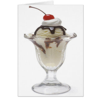 Chocolate Ice Cream Sundae Blank Card