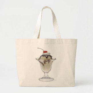 Chocolate Ice Cream Sundae Large Tote Bag
