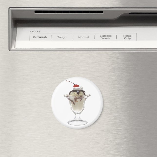 Chocolate Ice Cream Sundae Magnet (In Situ (Dishwasher))