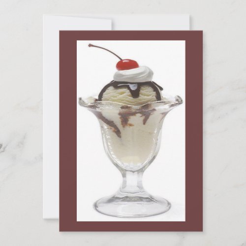Chocolate Ice Cream Sundae Party Invitation