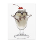 Chocolate Ice Cream Sundae postcard