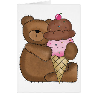 Chocolate Ice Cream Teddy Cards