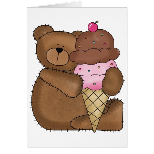 Chocolate Ice Cream Teddy Cards (Front)
