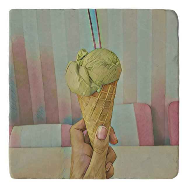 Chocolate ice cream trivet (Front)