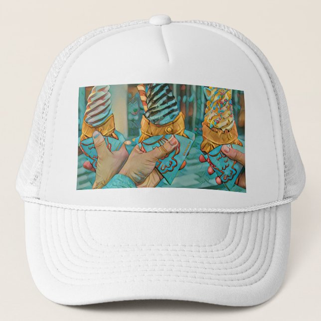 Chocolate ice cream trucker hat (Front)