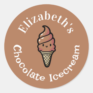Chocolate Icecream Classic Round Sticker