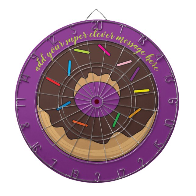 Chocolate Iced Donut with Sprinkles Dart Board (Front)