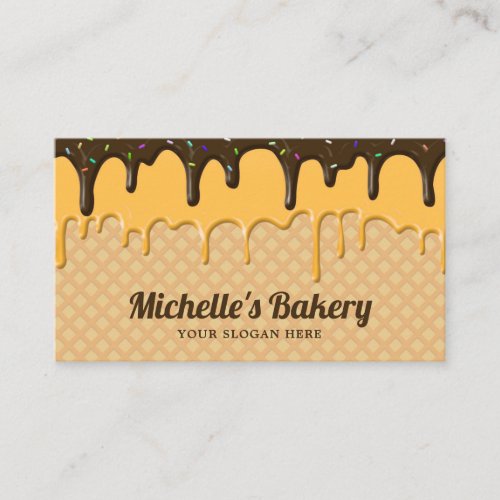 Chocolate Icing Drips Pastry Chef Bakery Business Card