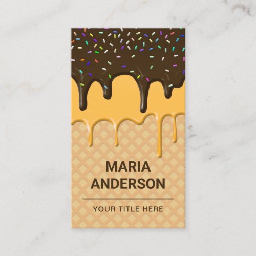 Chocolate Icing Drips Pastry Chef Bakery Business Card