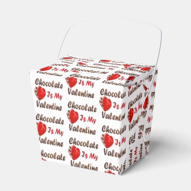 Chocolate is my Valentine Favor Boxes (Front Side)