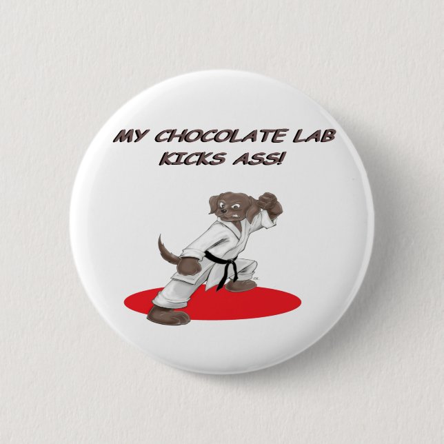Chocolate Karate Lab Button (Front)