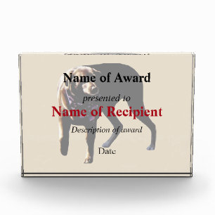 Chocolate Lab Acrylic Award