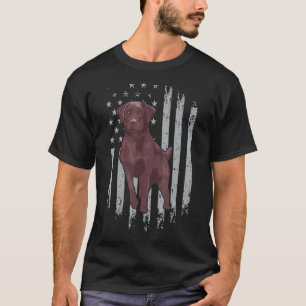 Chocolate Lab American Flag Brown Labrador Owner T-Shirt