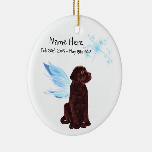 Chocolate Lab Angel Christmas Memorial Ornament Zazzle