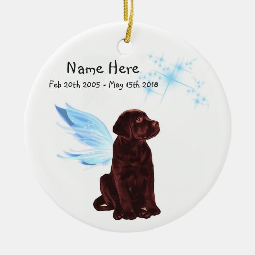 Chocolate Lab Angel _ Christmas Memorial Ornament