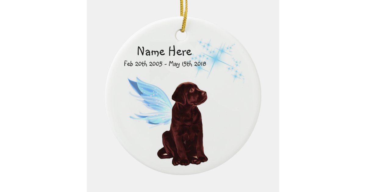 Chocolate Lab Angel Christmas Memorial Ornament Zazzle