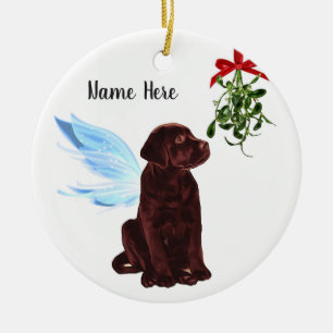Chocolate Lab Angel - Christmas Ornament