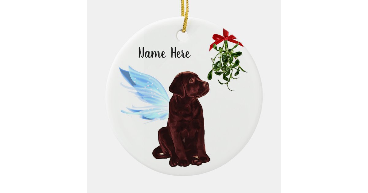 Chocolate Lab Angel Christmas Ornament Zazzle