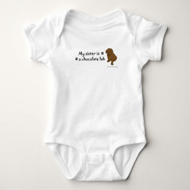 chocolate lab baby bodysuit (Front)