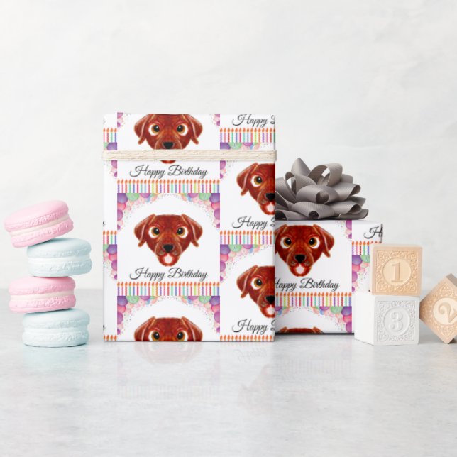 Chocolate Lab Birthday Wrapping Paper (Baby Shower)