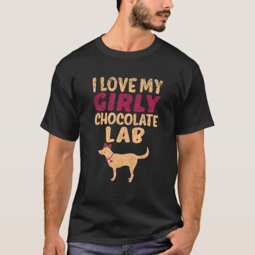 Chocolate Lab Canine  Girl Dog Puppy Gender Reveal T_Shirt
