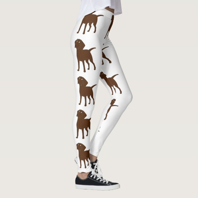 chocolate lab cartoon full 3 leggings (Right)