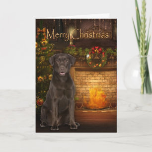 Chocolate Lab Christmas Card