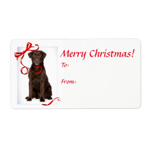 Chocolate Lab Christmas Gift Stickers